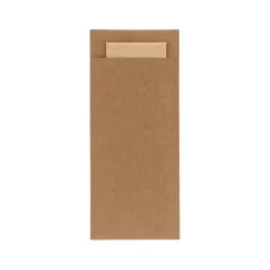 Bestekzakje Pochette Kraft met Naturel Servet (600 stuks) Discount