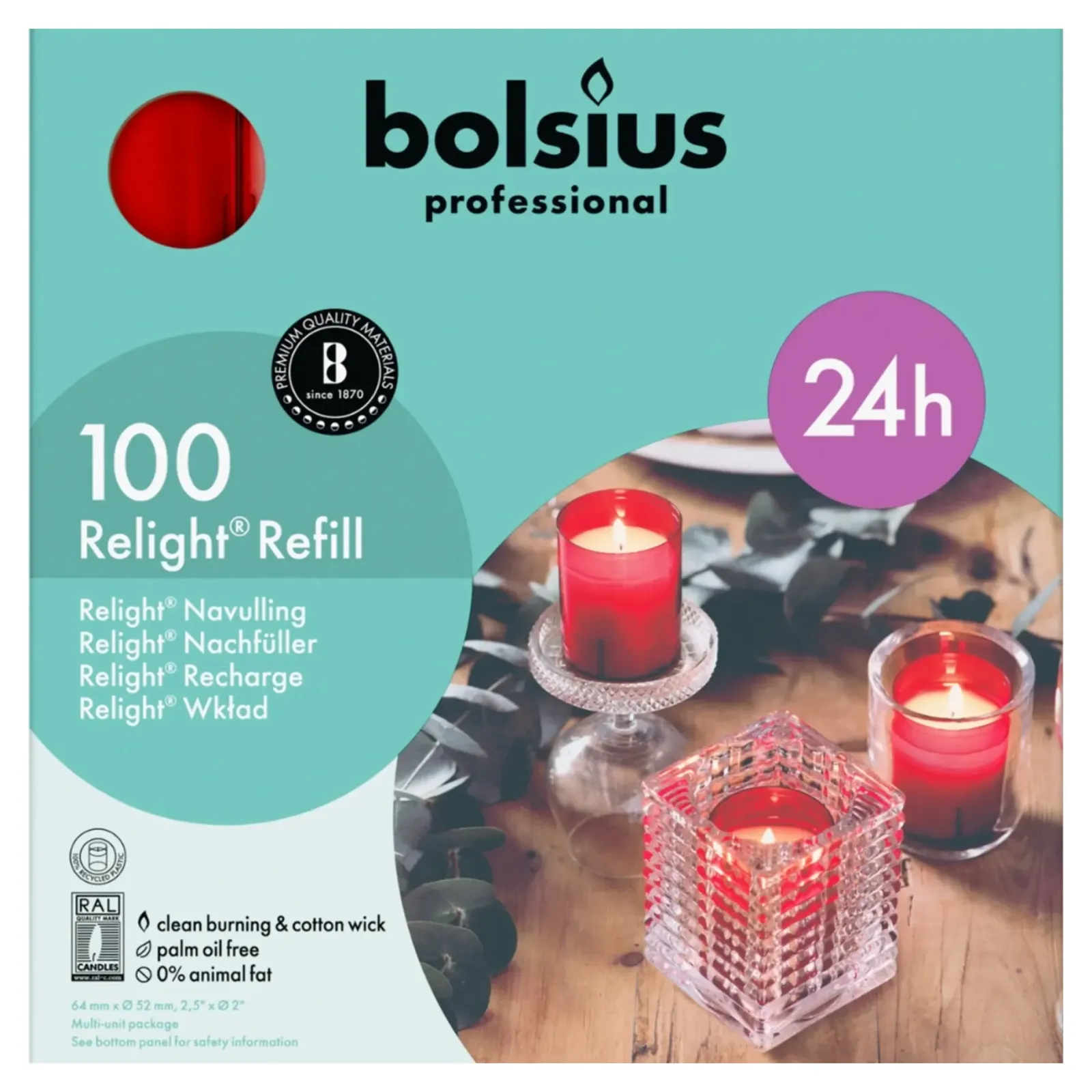 Bolsius Relight Navulling Rood 30 uur (80 stuks) Best
