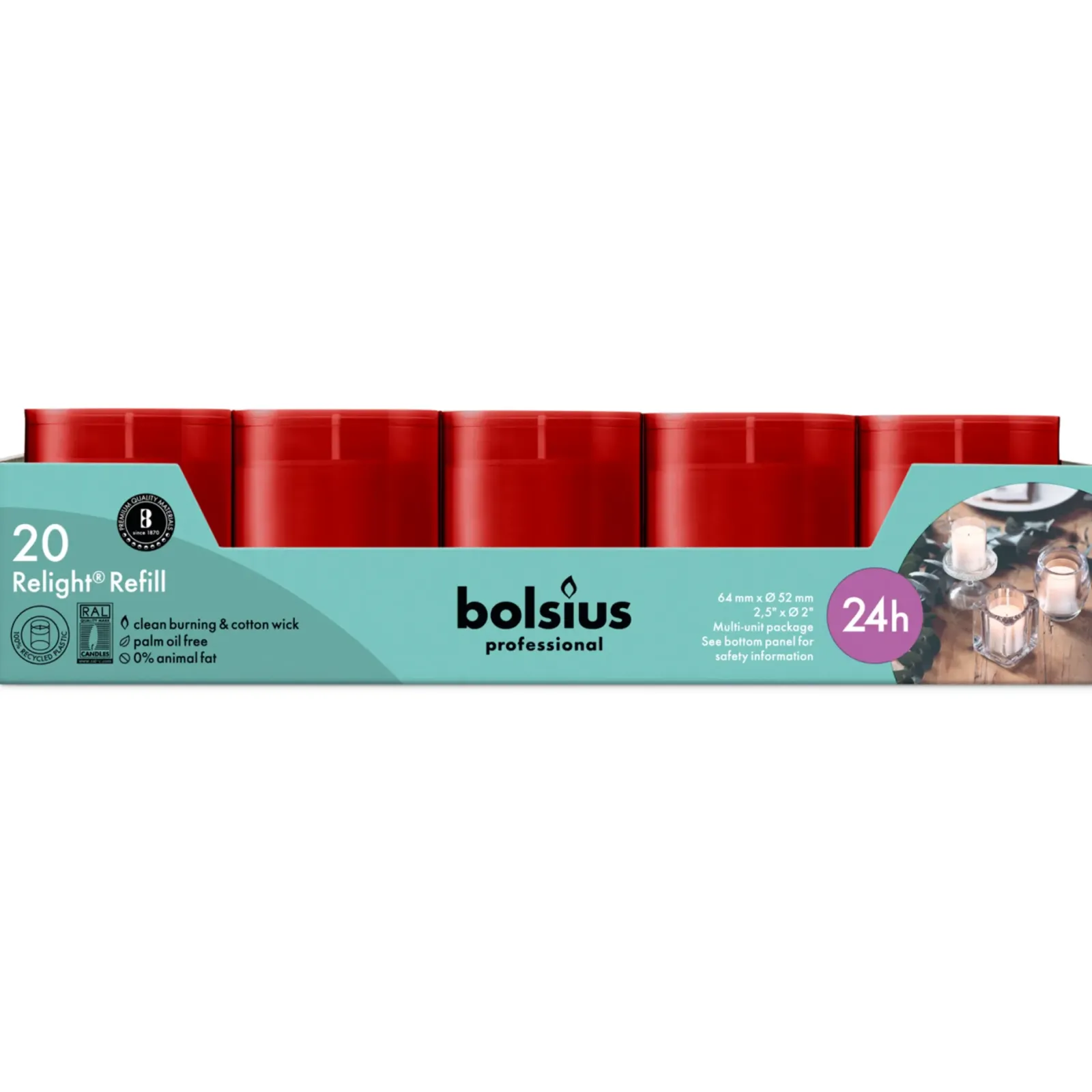 Bolsius Relight Refill Rood (20 stuks) Discount