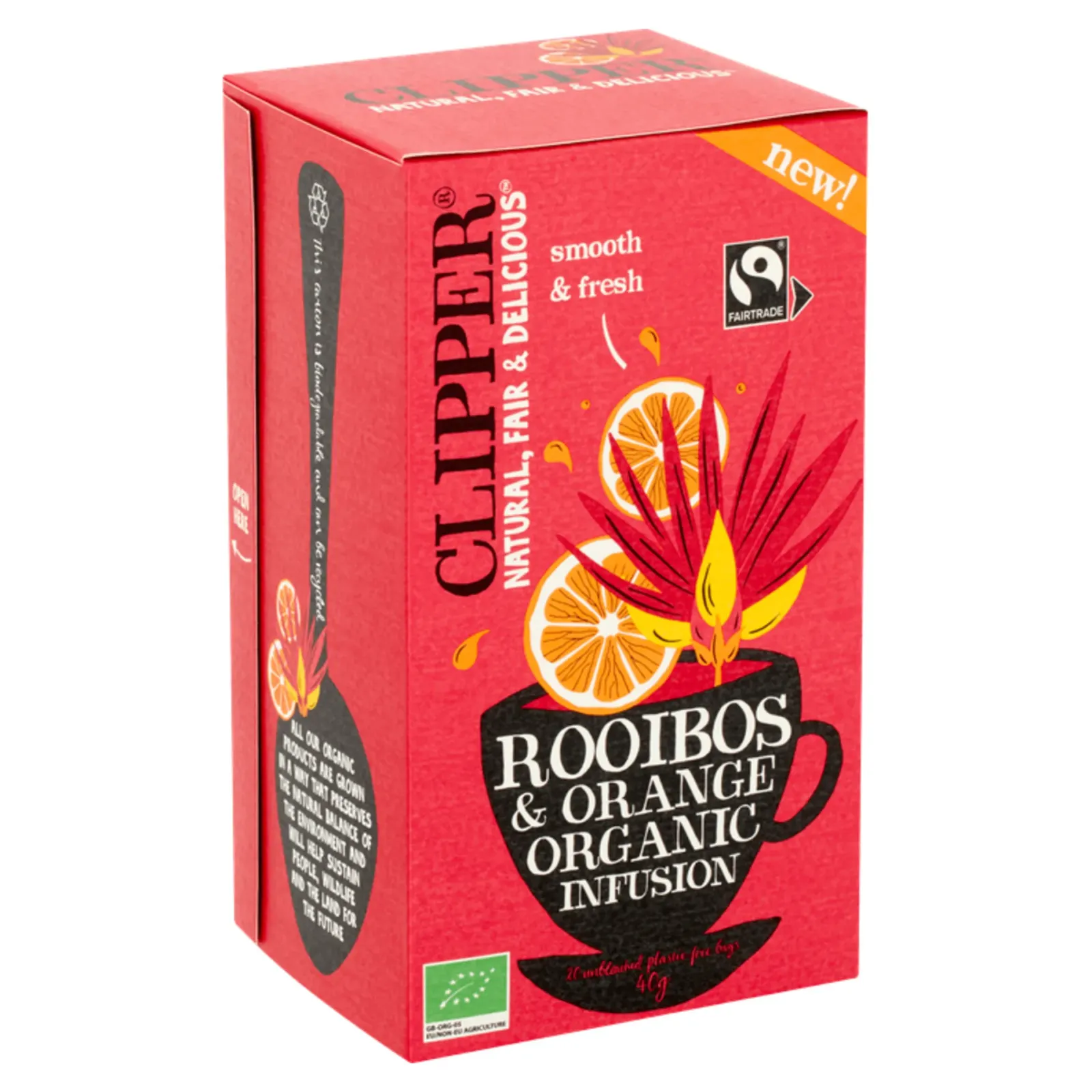 Clipper Rooibos & Orange BIO (4x 20 stuks) New