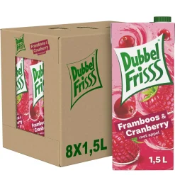 DubbelFrisss Framboos & Cranberry Pak (8x 1,5 liter) Hot