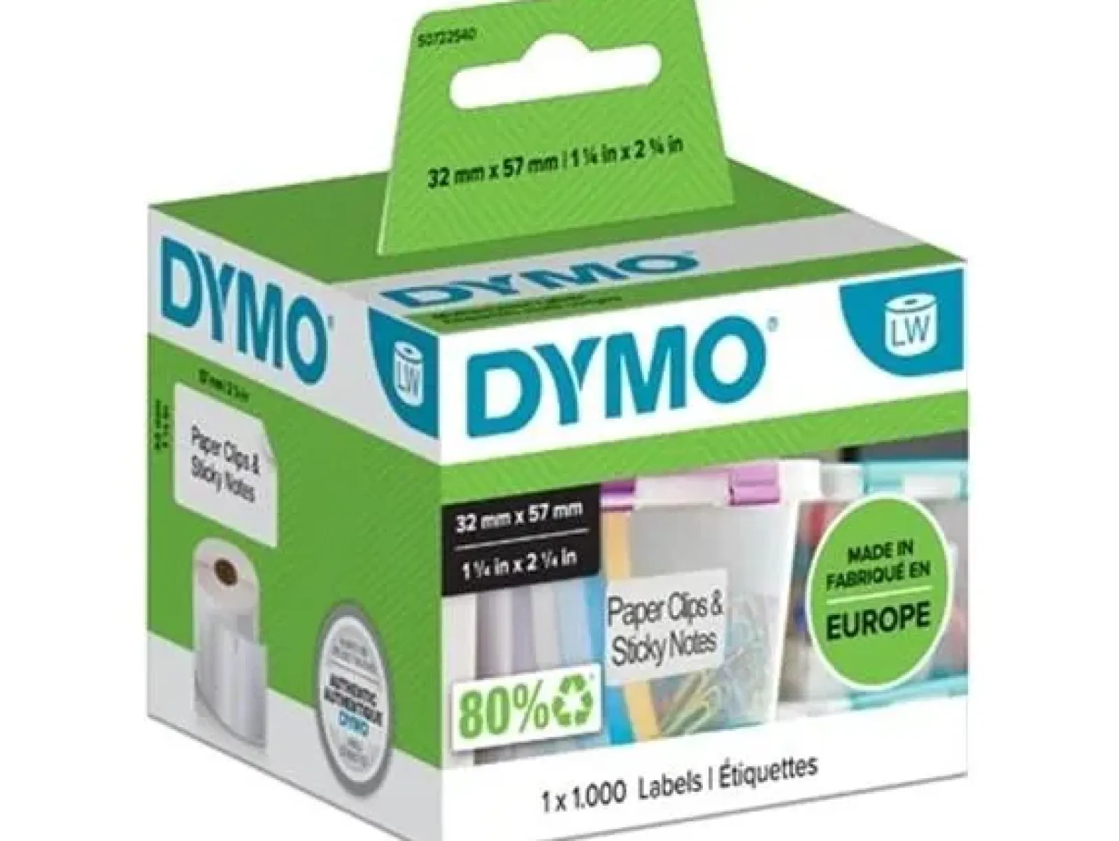Dymo etiketten LabelWriter ft 57 x 32 mm (1000 stuks) New
