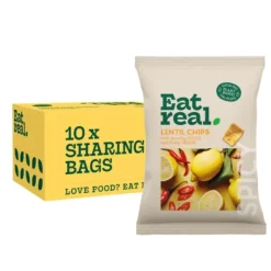 Eat Real Chilli &Amp; Lemon Lentil Chips (10X 95gr) New
