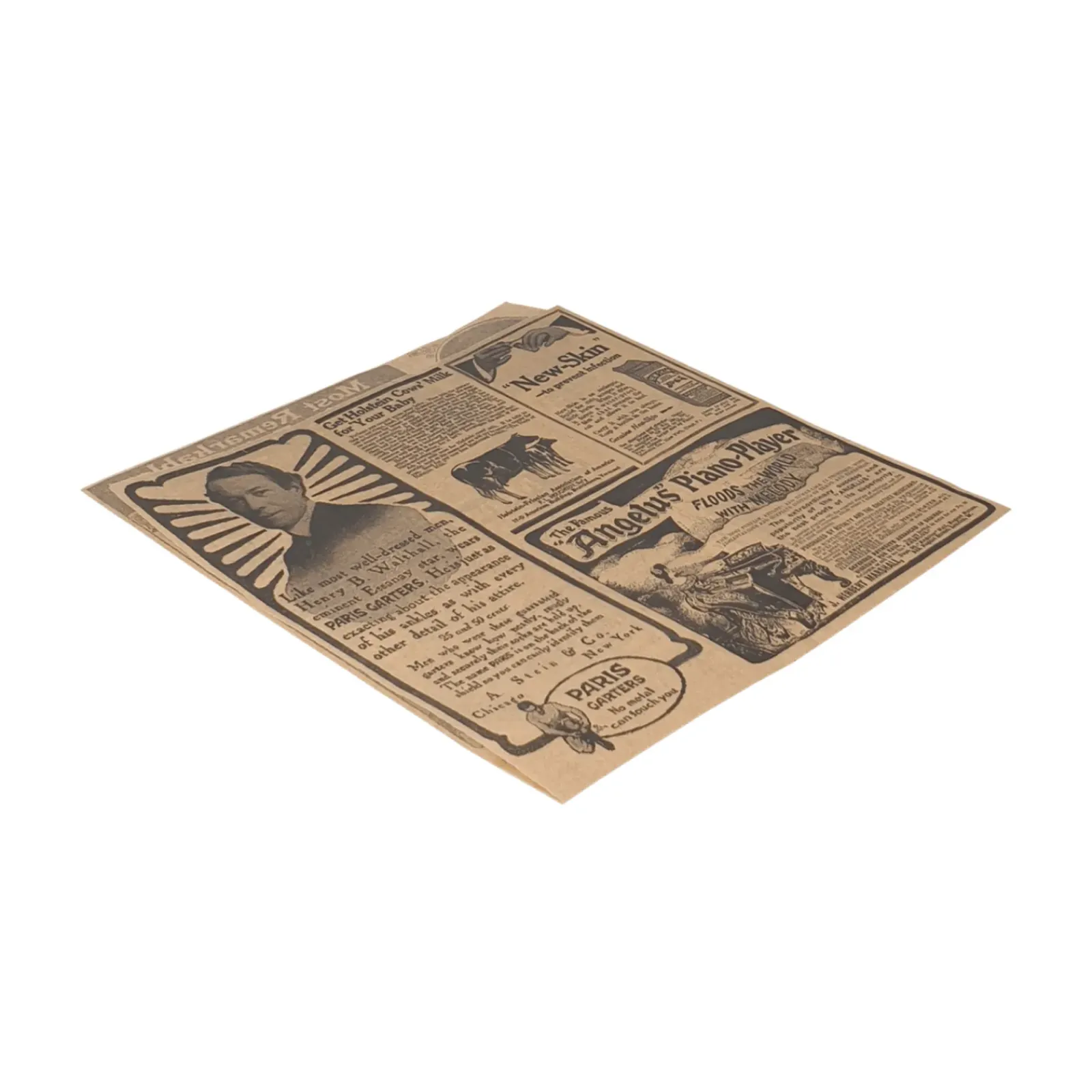 Hamburger zakje 17 x 18 cm vetvrij krant papier BIO (1000 stuks) Outlet