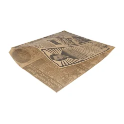 Hamburger zakje 17 x 18 cm vetvrij krant papier BIO (1000 stuks) Outlet