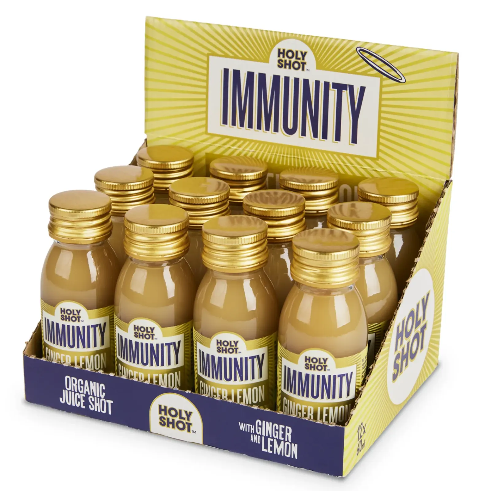 Holyshot Immunity Ginger Lemon Bio Flesje (12X 60ml) Online