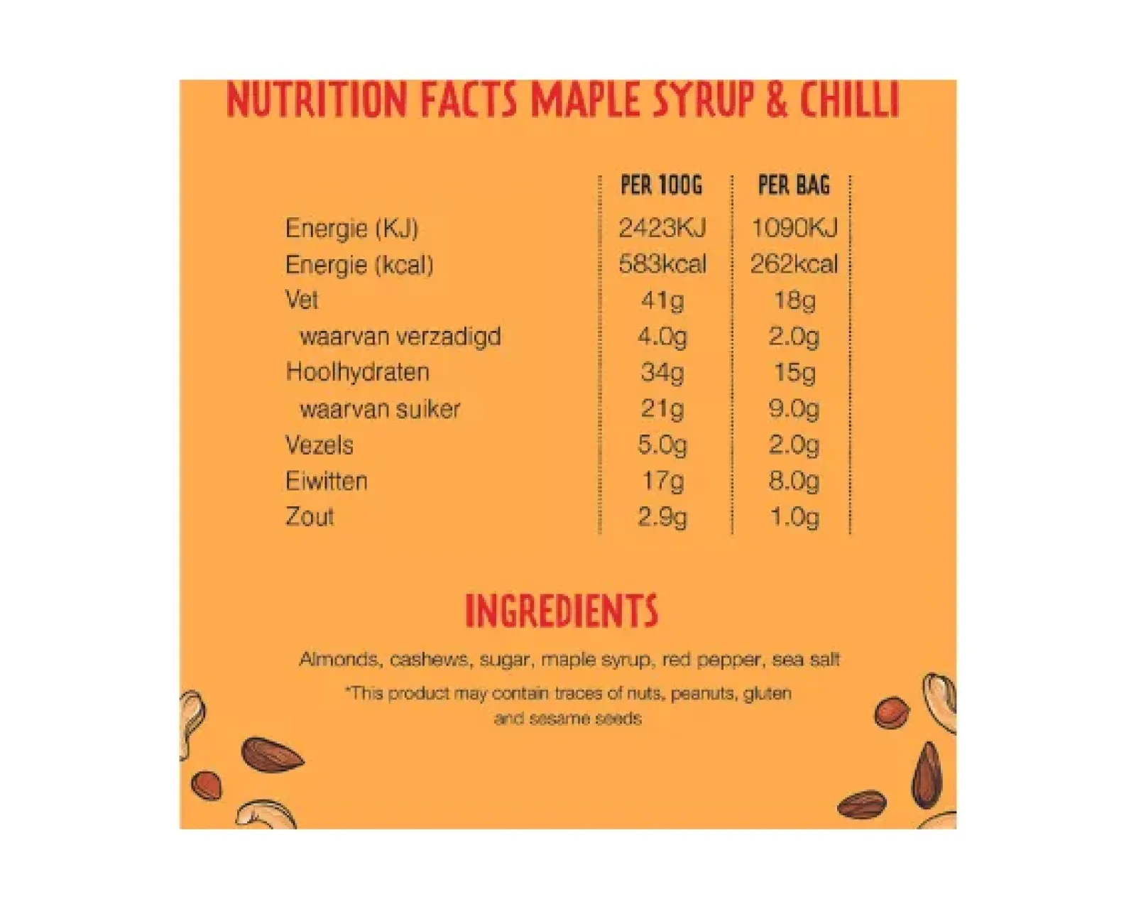 John Altman Mixed Nuts Maple Syrup Chilli Zakje (12x45gr) Online