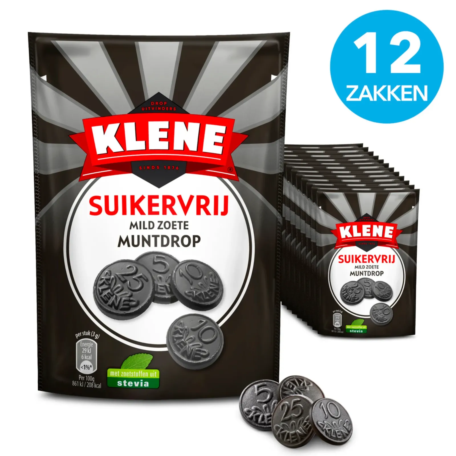 Klene Suikervrij Mild Zoete Muntdrop (12x 100gr) Best