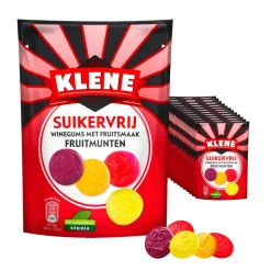 Klene Suikervrij Winegums Fruitmunten (12x 110gr) Outlet