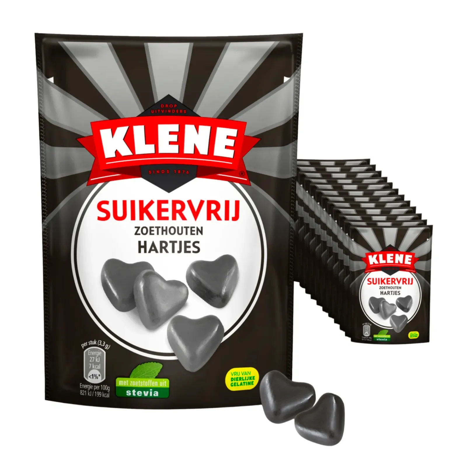 Klene Suikervrij Zoethouten Hartjes (12x 110gr) Outlet