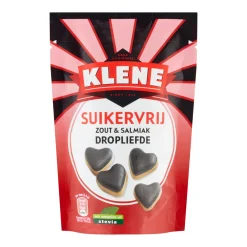 Klene Suikervrij Zout & Salmiak Dropliefde zakje (12x 90gr) Sale