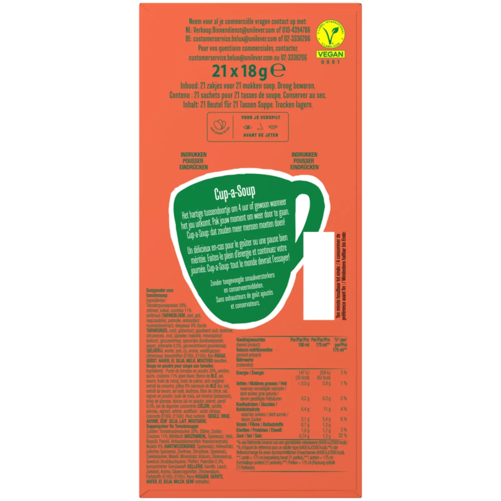 Knorr Cup-a-Soup Tomaat (21x 175ml) New