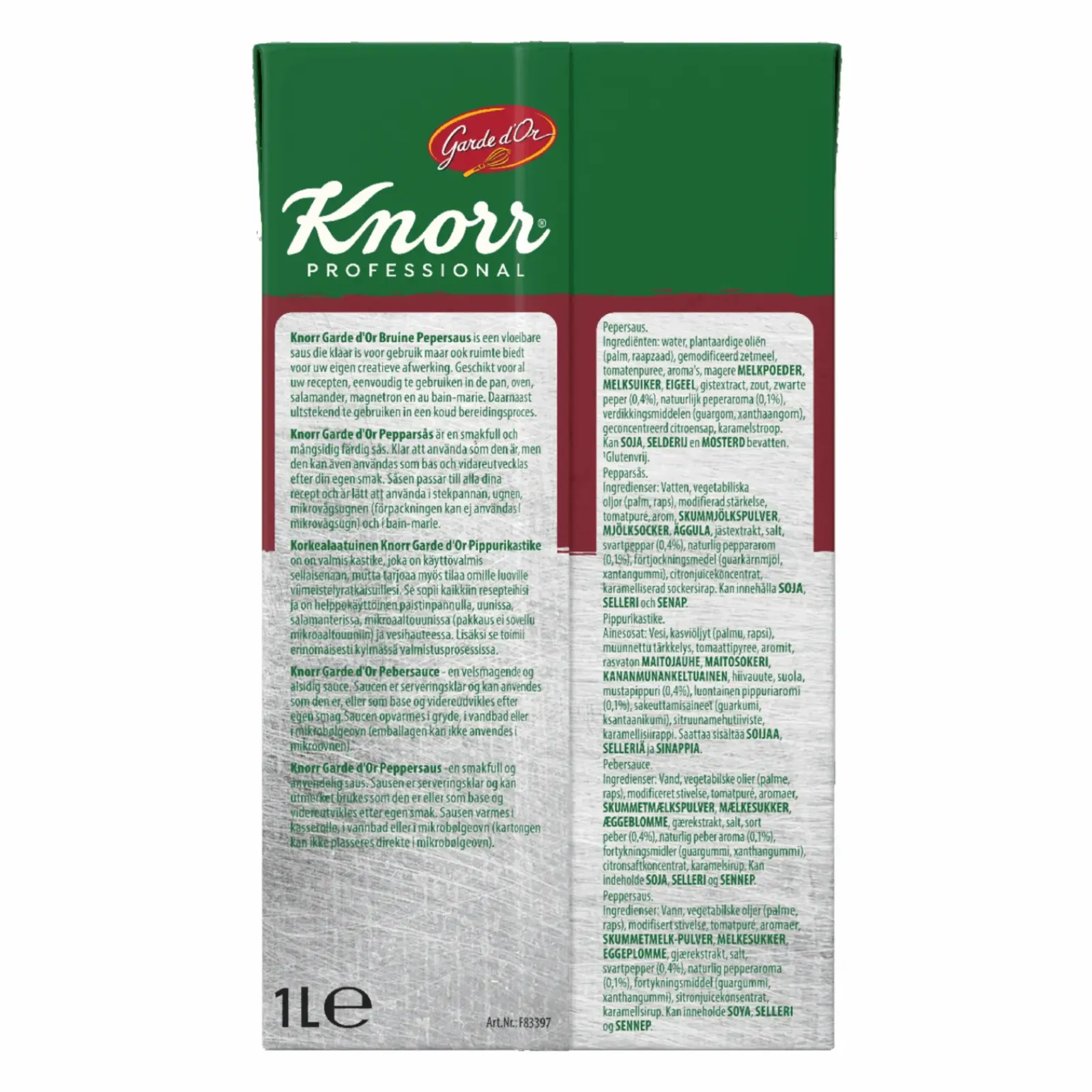 Knorr Garde d’Or Bruine Pepersaus (1 liter) Hot
