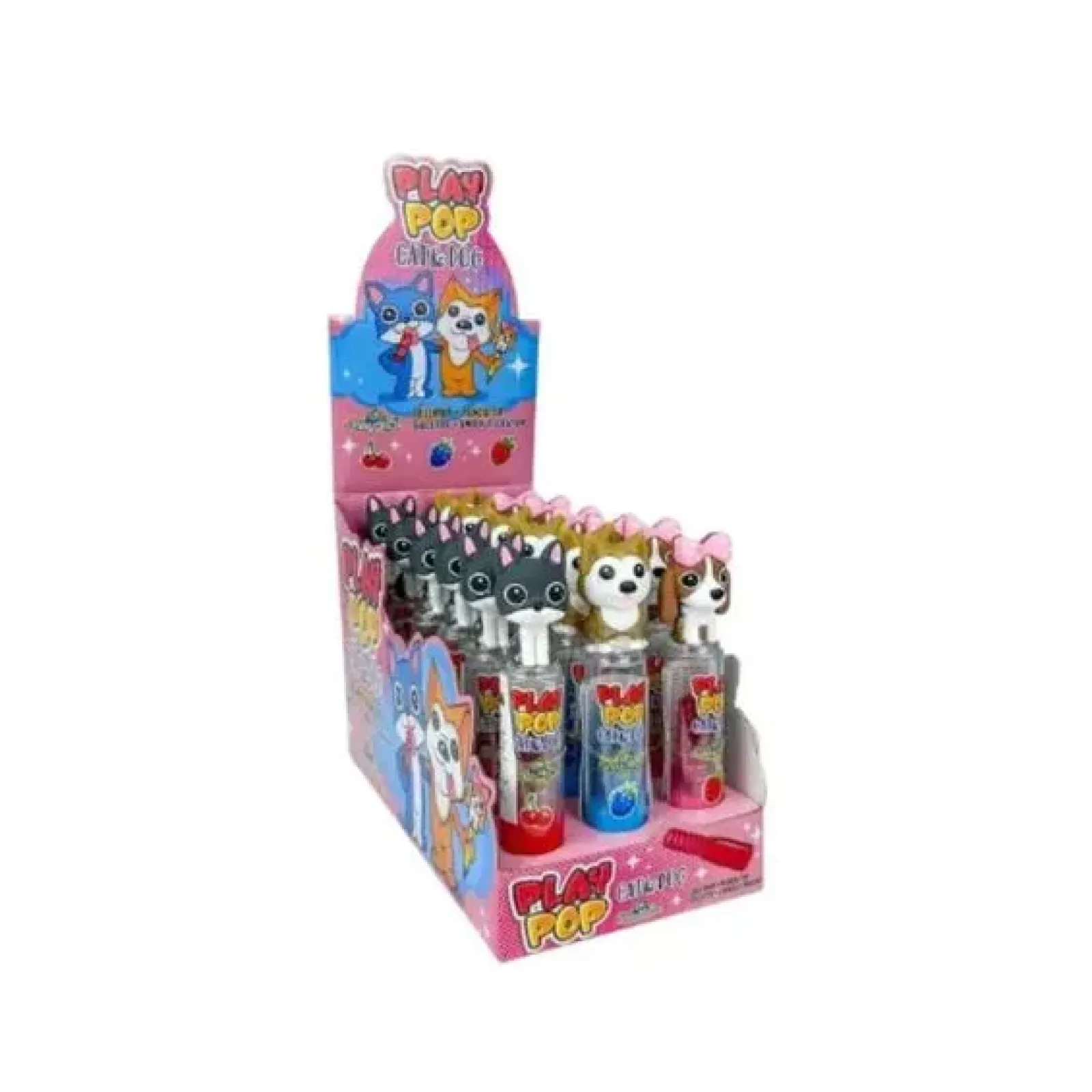 Funny Candy Lollie met kat of hond hoofd (18x 9gr)