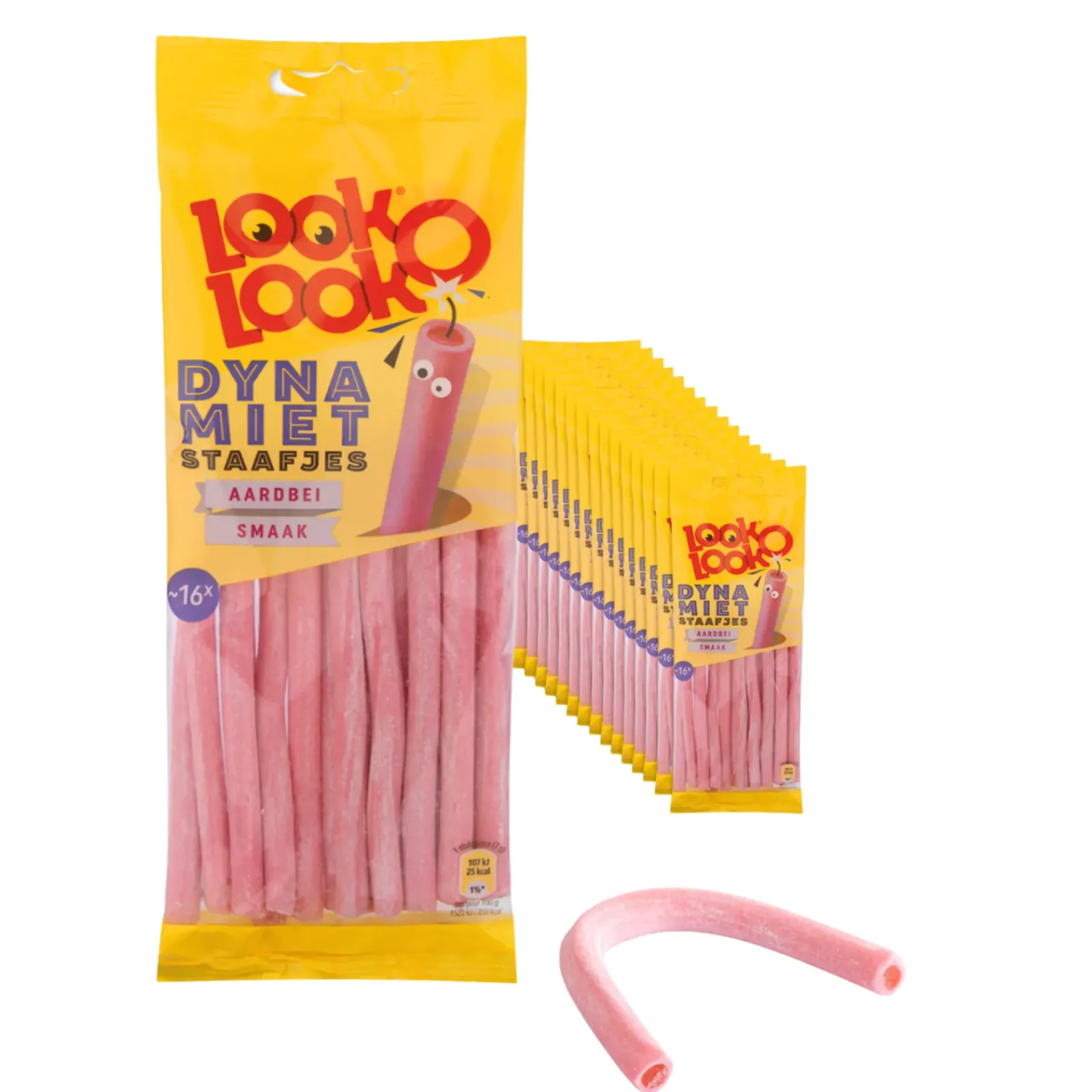 Look o Look Look-O-Look Dynamietstaafjes Aardbei (15x 110gr) Sale