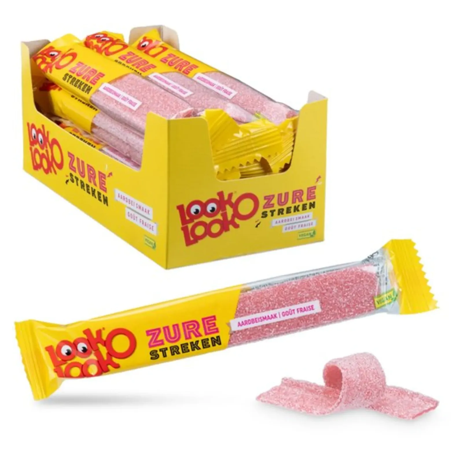 Look o Look Look-O-Look Zure Streken Aardbei (12x 58g)