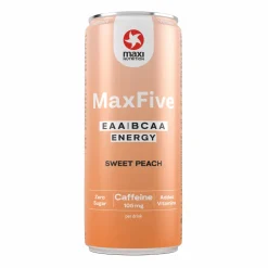 Maxi Nutrition MaxiNutrition MaxFive EAA/BCAA Energy Drink Peach blik (12x 330ml) Sale