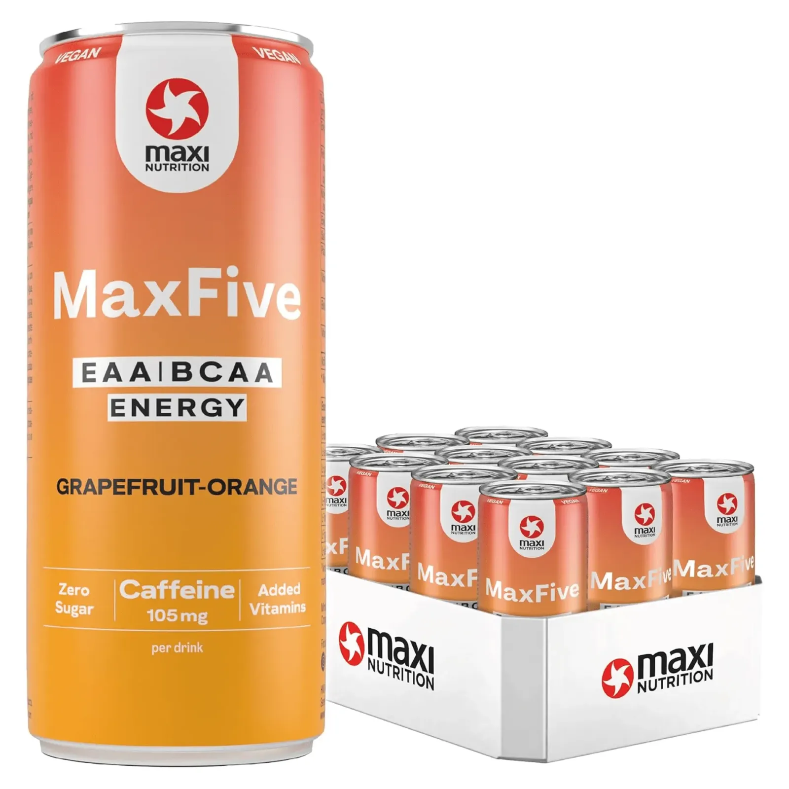 Maxi Nutrition MaxiNutrition MaxFive EAA/BCAA Energy Drink Peach blik (12x 330ml) Sale