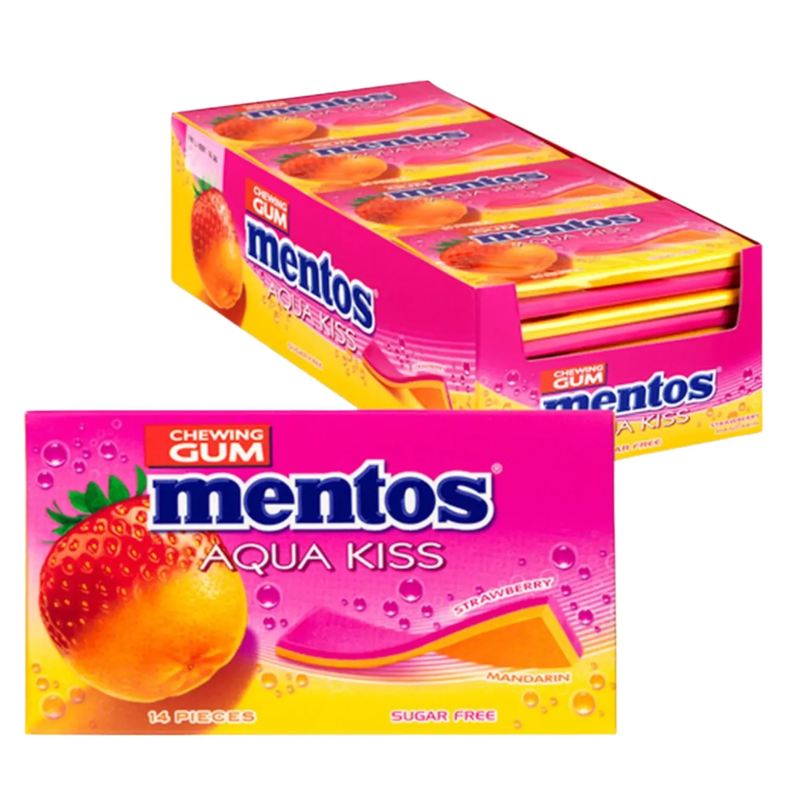 Mentos Kauwgom Aqua Kiss Strawberry Mandarin (20 stuks) Best