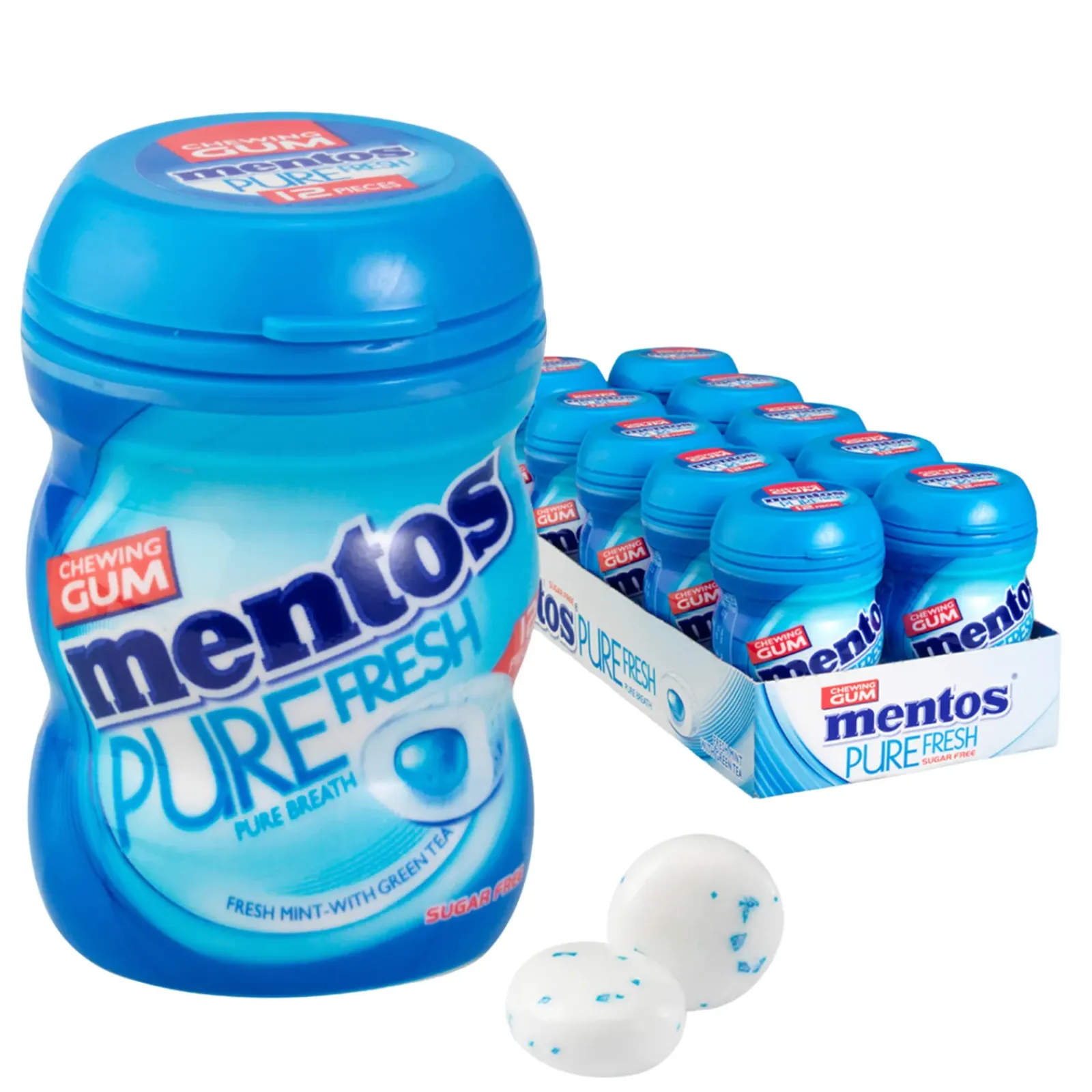 Mentos Kauwgom Pure Fresh Mint Mini (10x 24g) Hot