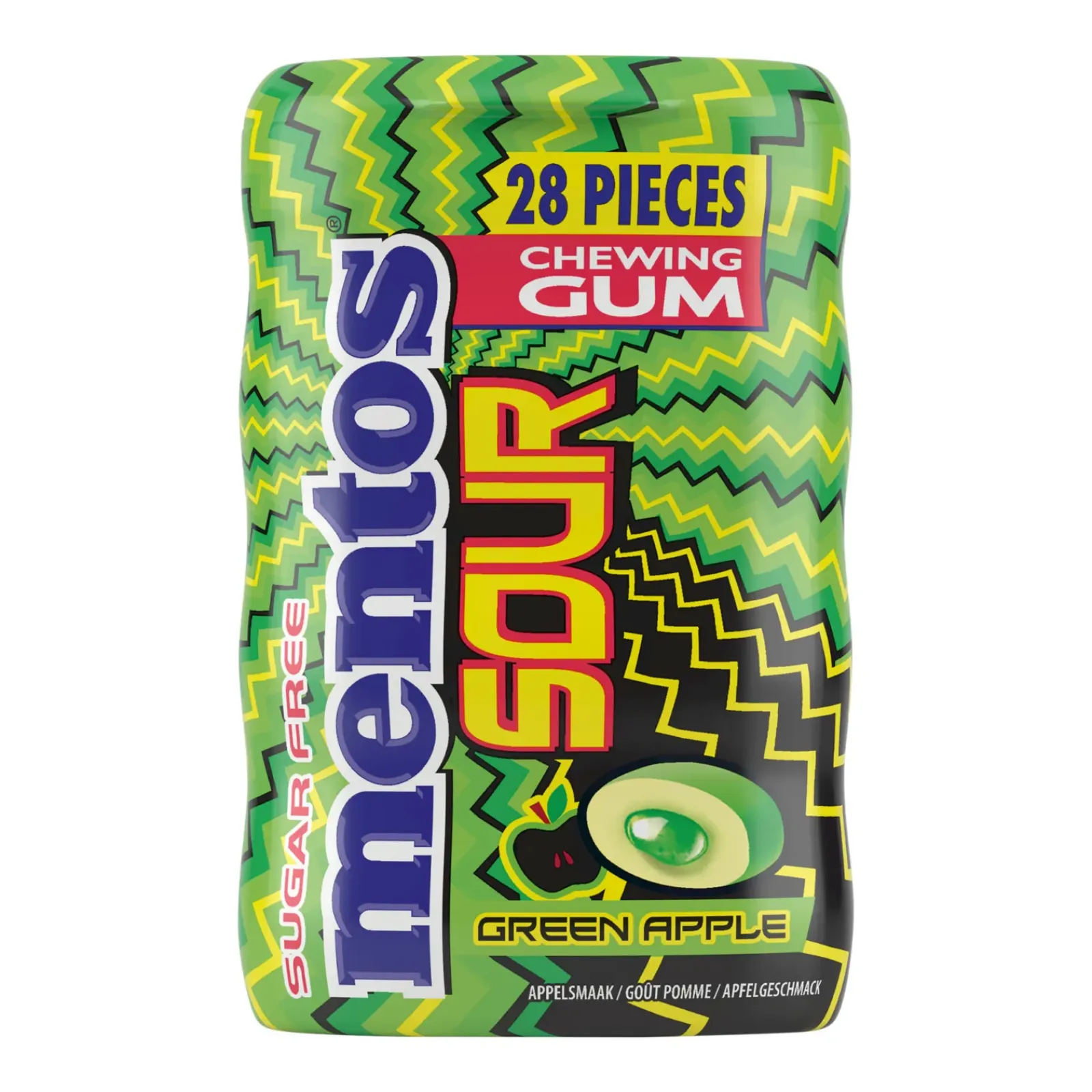 Mentos Kauwgom Sour Green Apple (10x 28 stuks)
