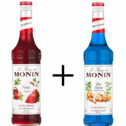 Monin Siroop Aardbei Fraise + Blue Curacao Hot