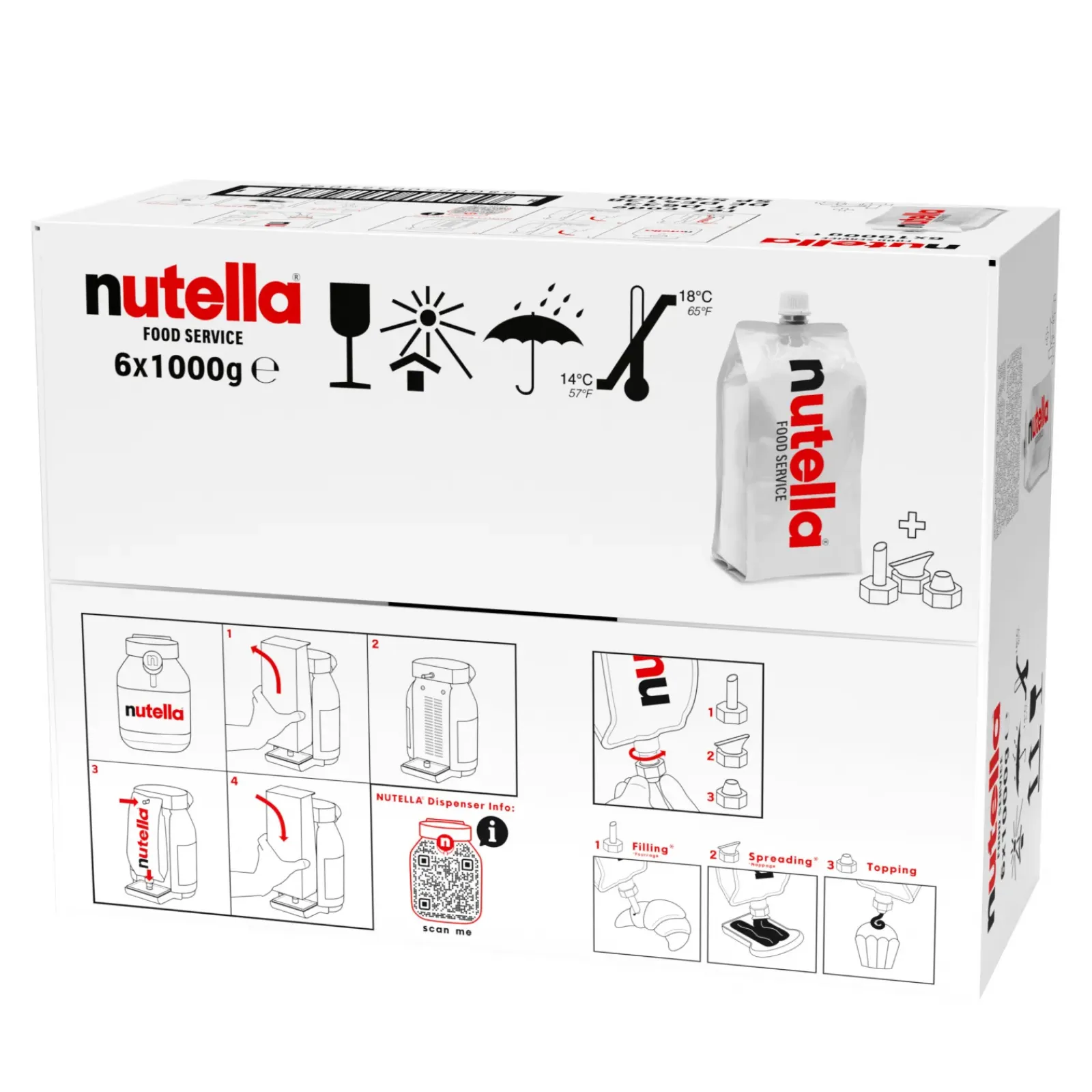 Nutella Food Service Cartridge (6x 1kg) Sale