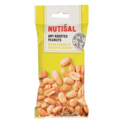 Nutisal Peanuts Dry Roasted Sour Cream Onion zakje (14x 60gr) Discount