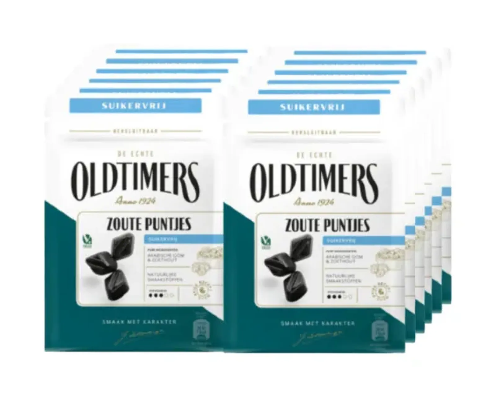 Oldtimers Zoute Puntjes Suikervrij Zakje (12x100gr) Discount