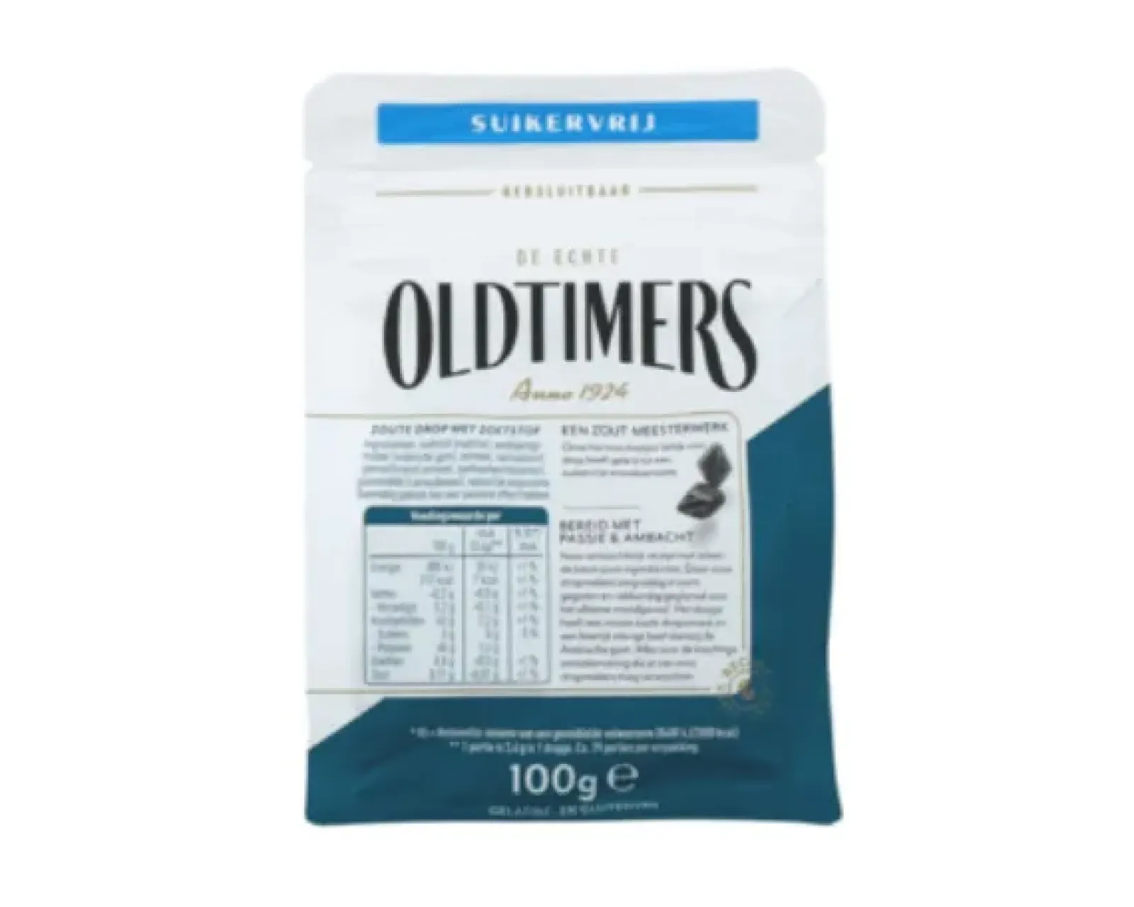 Oldtimers Zoute Puntjes Suikervrij Zakje (12x100gr) Discount