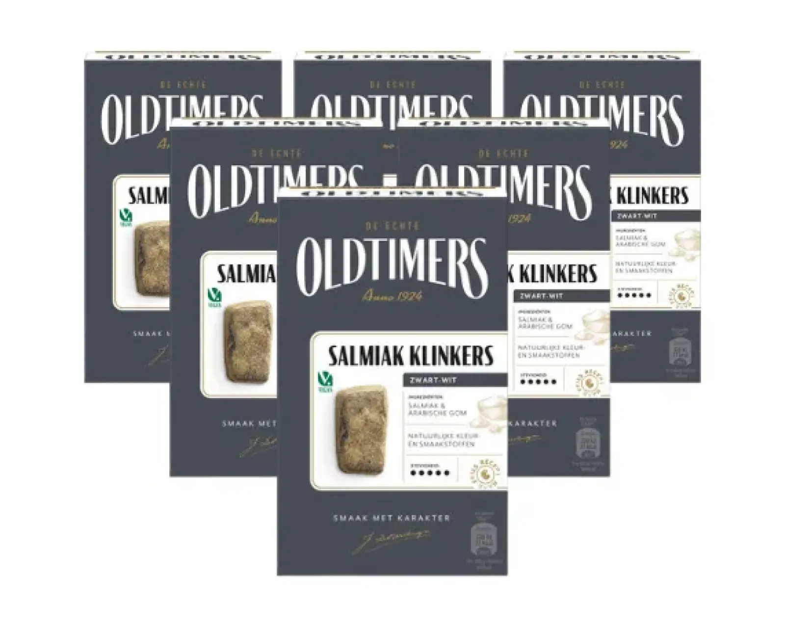 Oldtimers Zwart-Wit Salmiak Klinkers (6x 235gr) Clearance