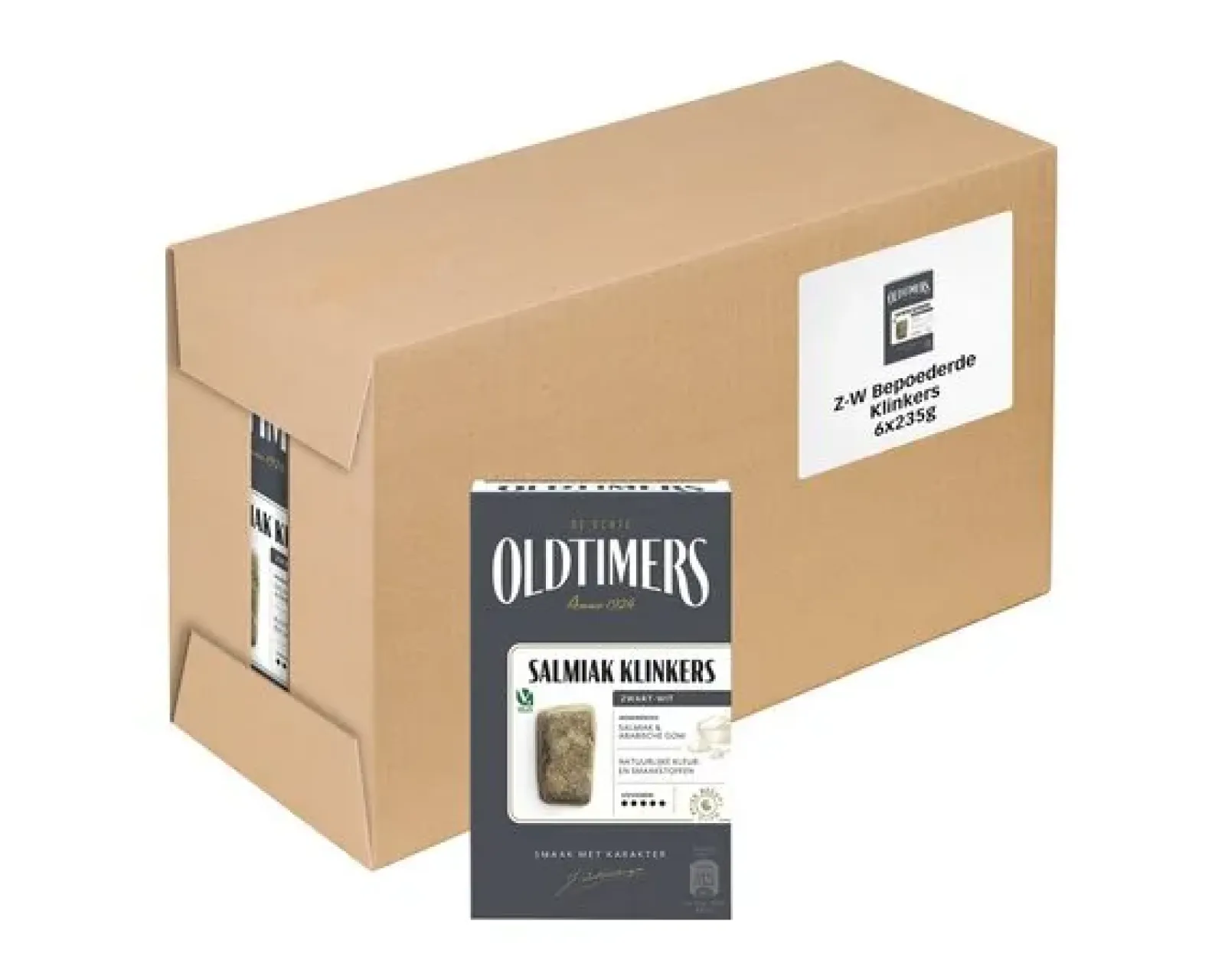 Oldtimers Zwart-Wit Salmiak Klinkers (6x 235gr) Clearance