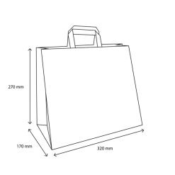 Papieren Draagtas Groot 32+17x27cm bruin (250 stuks)