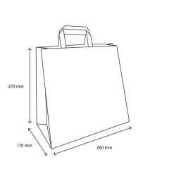 Papieren Draagtas Middel 26+17x27cm Bruin (250 stuks)