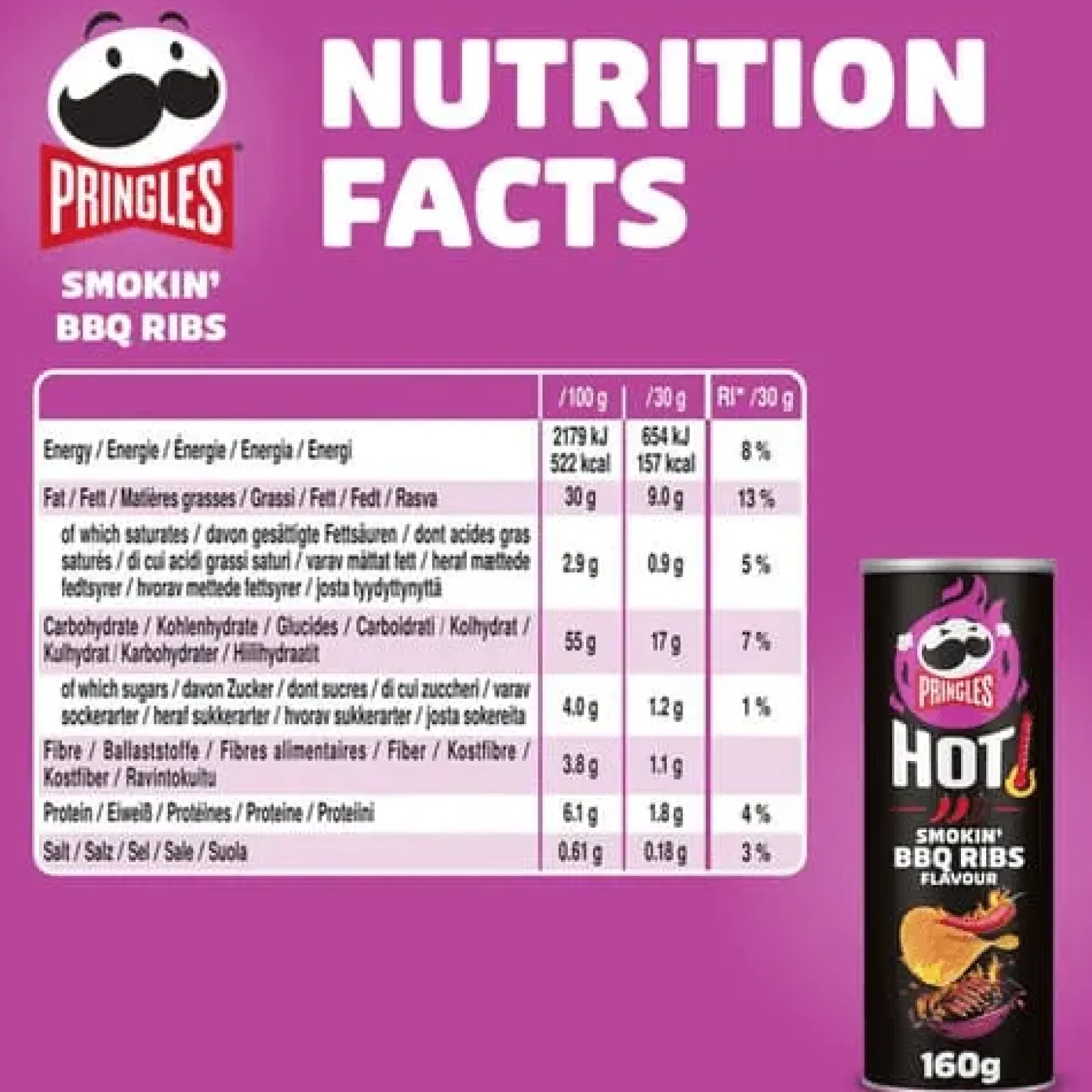 Pringles Hot Smokin’ BBQ Ribs (6x 160gr) Online