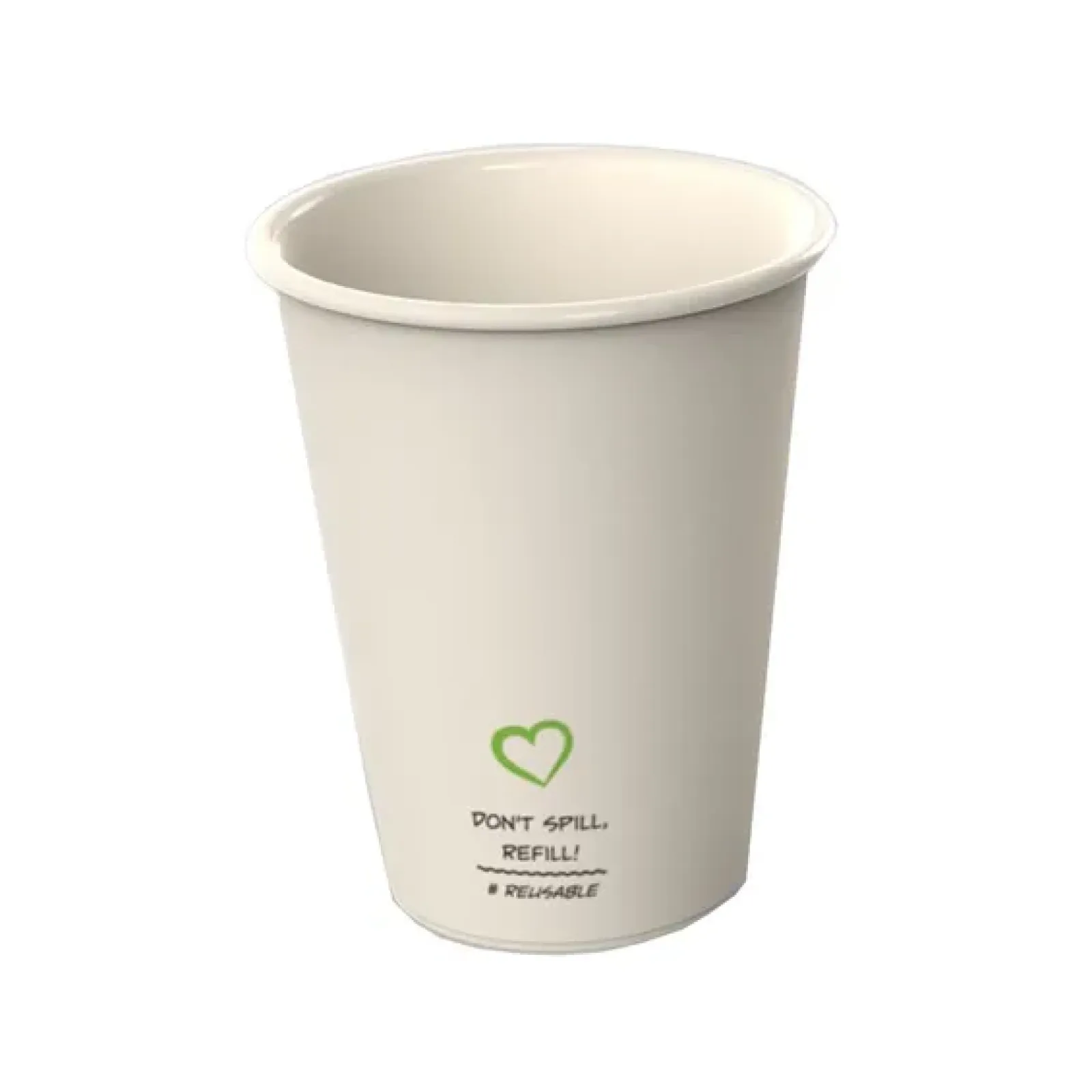 Merkloos Reusable Plastic Koffiebeker Blanco Beige (400x180cc) New
