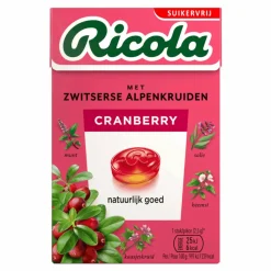 Ricola Cranberry Suikervrij (20x 50gr) Discount