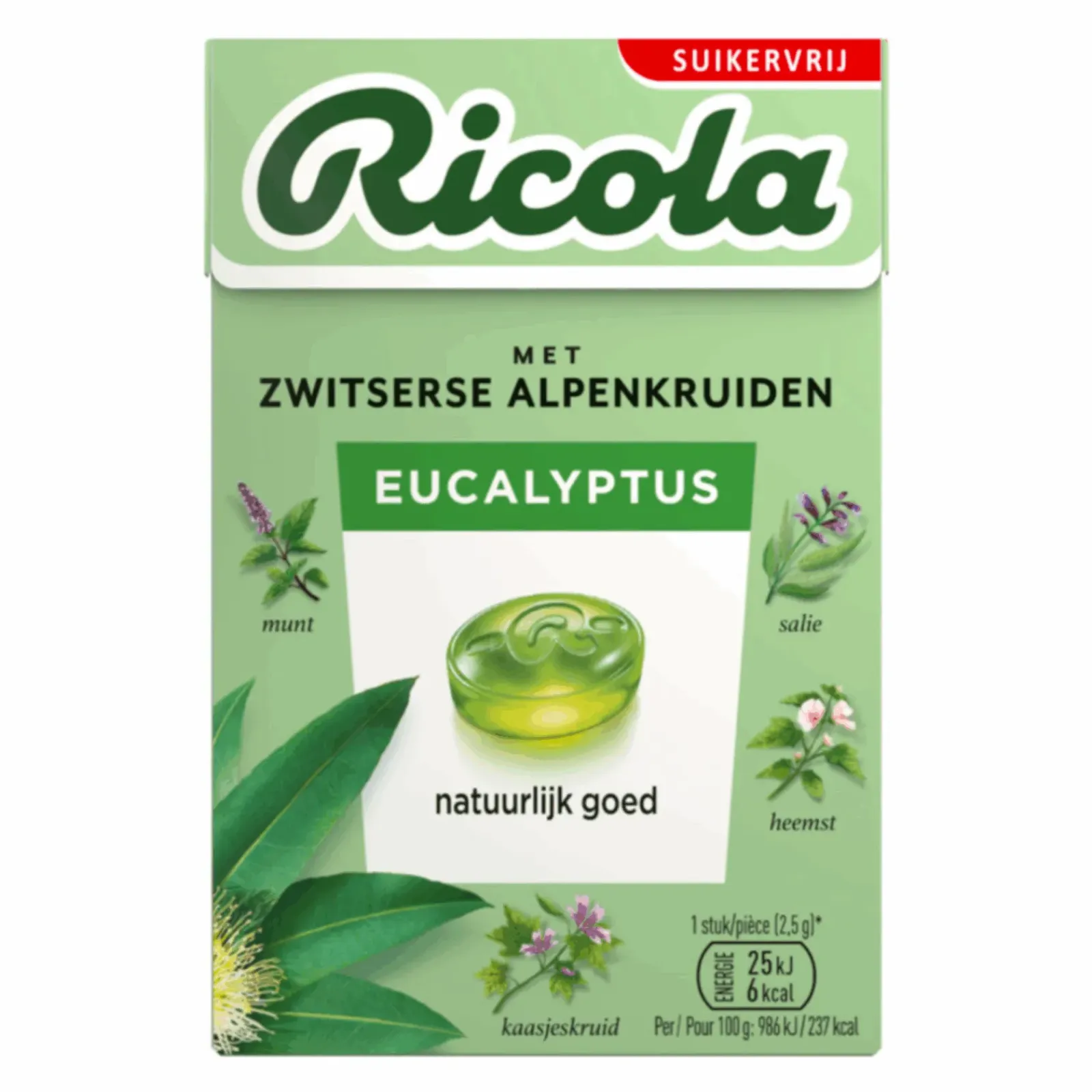 Ricola Eucalyptus Suikervrij (20x 50gr) New
