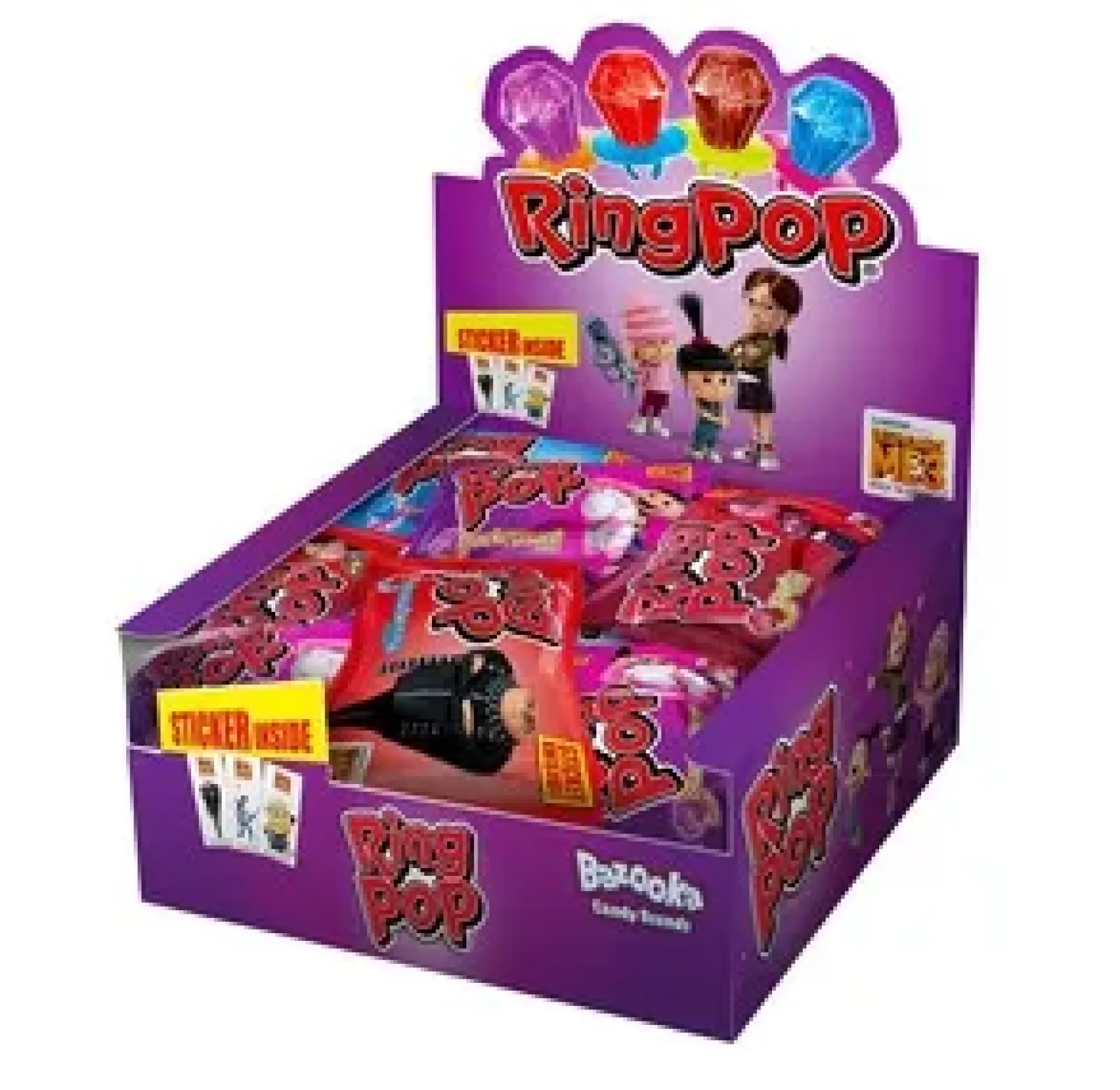 Bazooka Ring Pop Lolly (24 stuks) Clearance