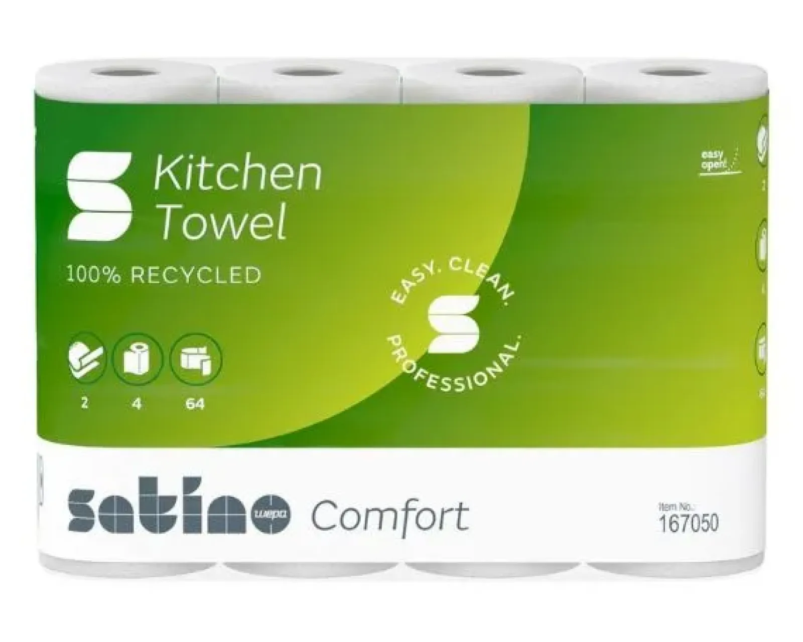 Satino Comfort Keukenrol 2 Laags 64 vel (8x 4 rol) Clearance