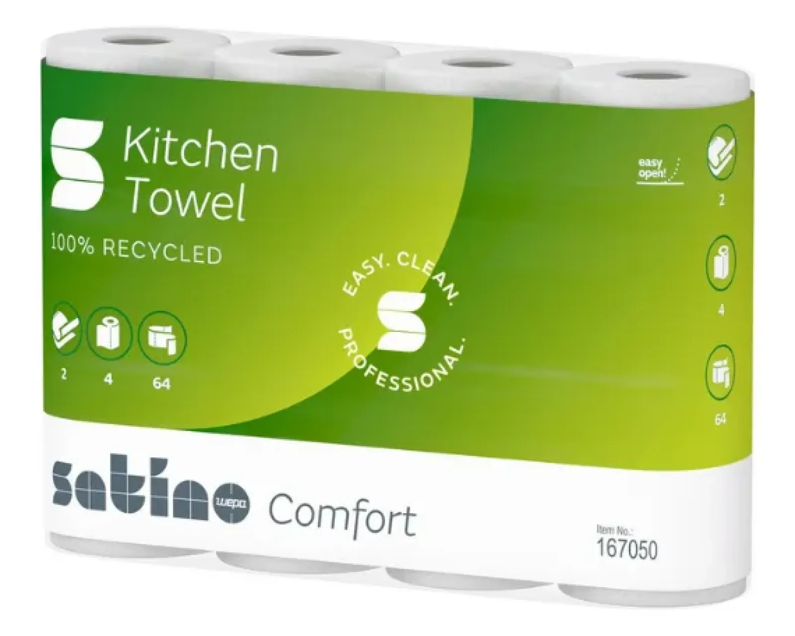 Satino Prestige Keukenrollen 2-laags (4×64 vel) Hot