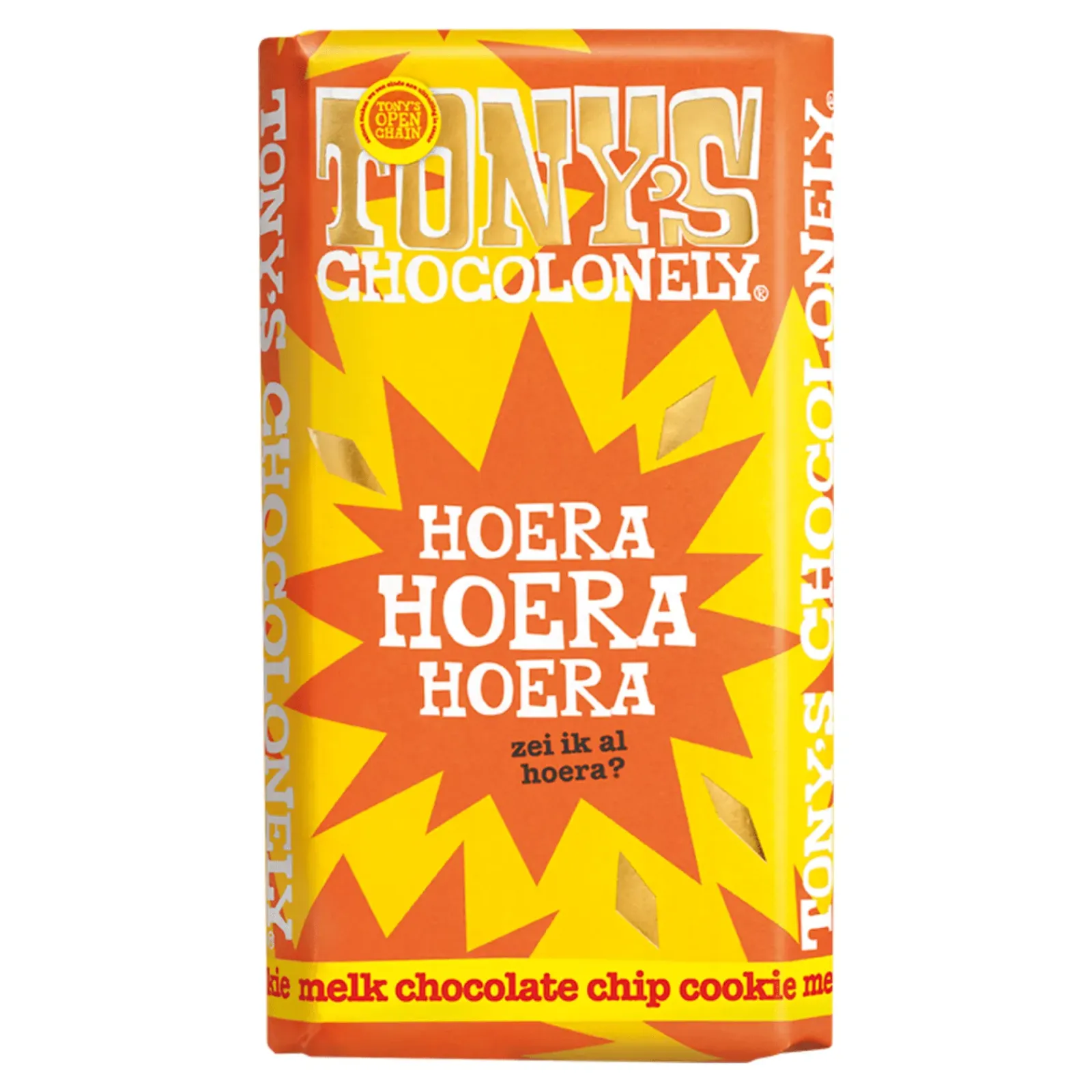 Tony's Chocolonely Tony’s Chocolonely Reep Hoera Melk Chocolate Chip Cookie (15x 180gr) Sale
