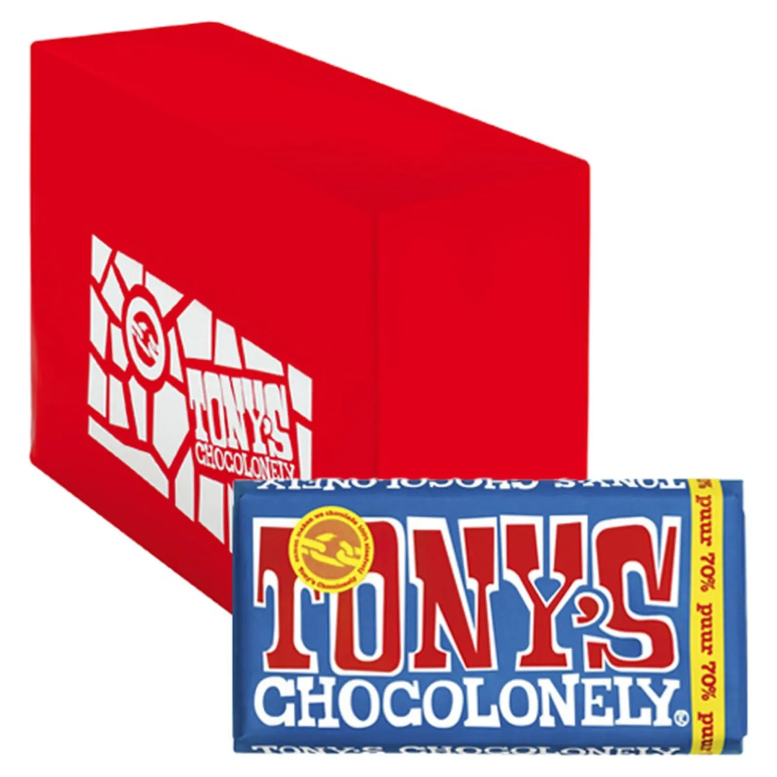 Tony's Chocolonely Tony’s Chocolonely Reep Pure Chocolade 70% (15x 180gr)