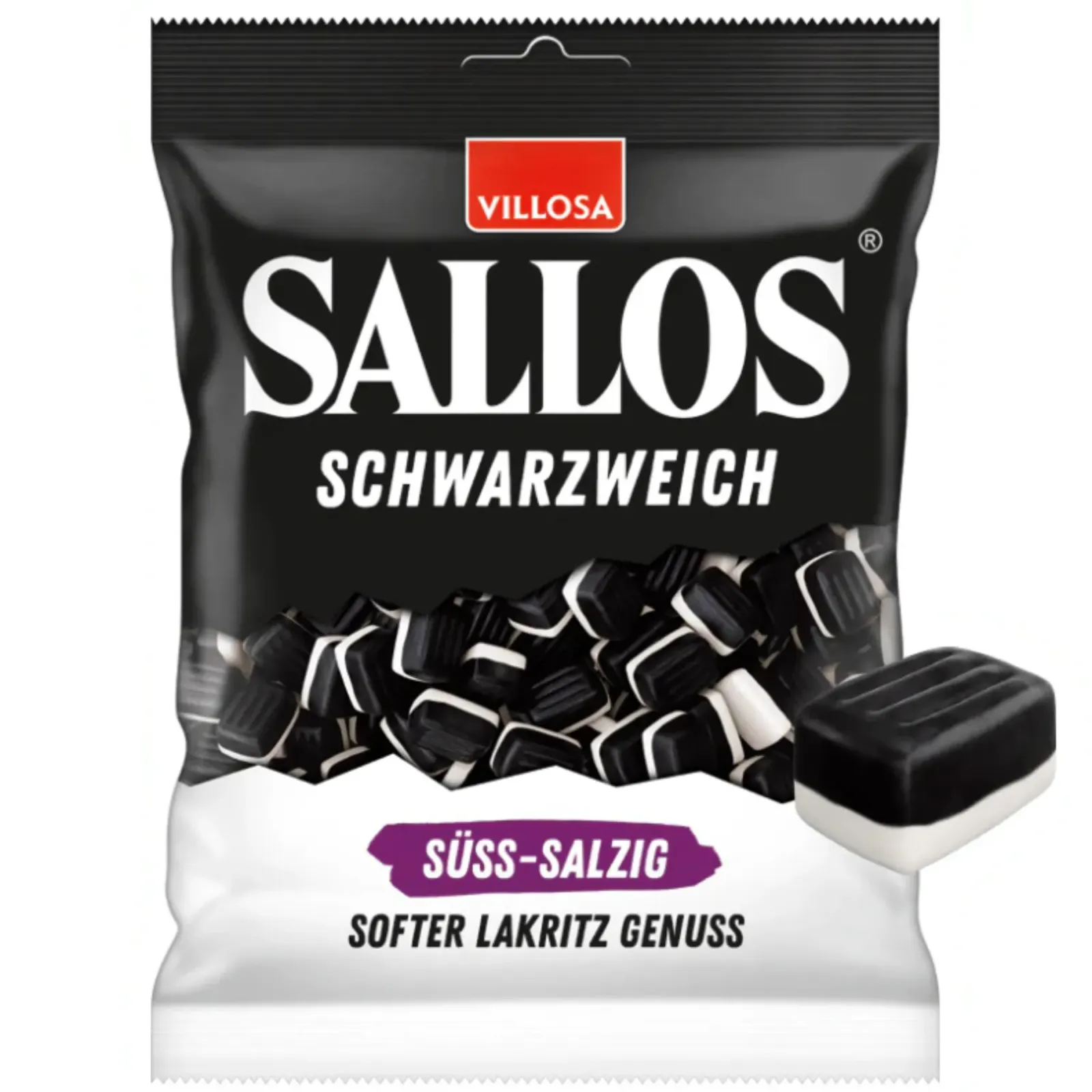 Villosa Sallos Schwarzweich Süß-Salzig (20x 200gr) New