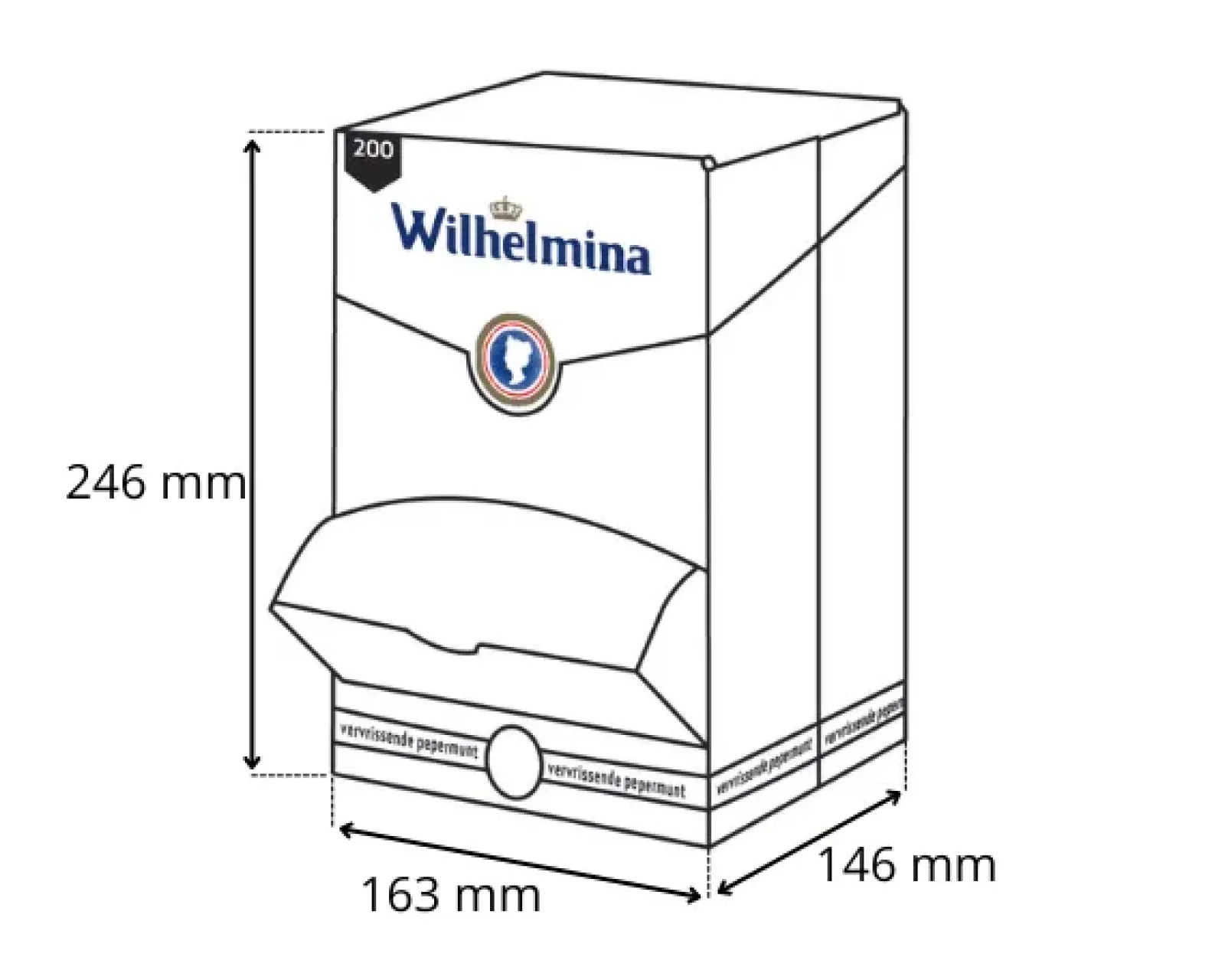 Wilhelmina Pepermunt Vegan Single Pack (200 stuks) Discount